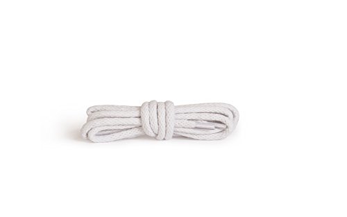 Kaps Cordones redondos, cordones de algodón 100% duraderos hechos en Europa, 1 par, colores y longitudes (60 cm - 3 a 4 pares de ojales / 01 - blanco)