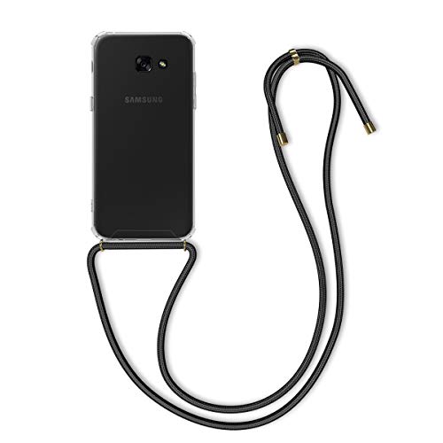 kwmobile Funda con Cuerda Compatible con Samsung Galaxy A5 (2017) - Carcasa Transparente de TPU con Cuerda para Colgar en el Cuello