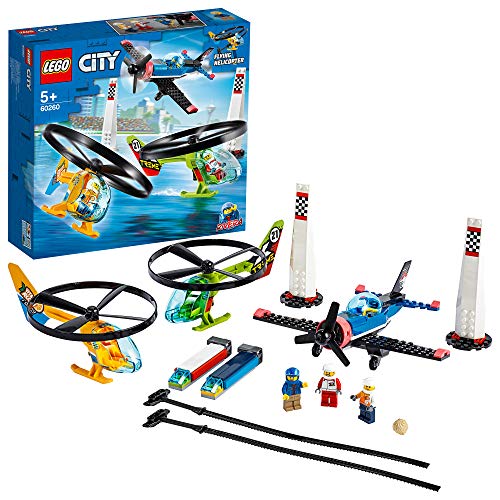 LEGO 60260 City Carrera Aérea, Aeropuerto de Juguete, Set con Avión y Helicópteros Incorporado, Aviones de Juguete para Niños +5 Años