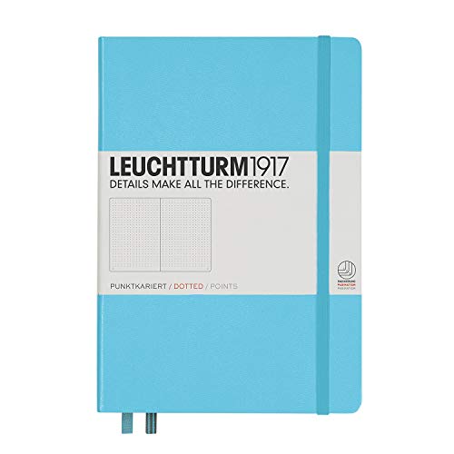 LEUCHTTURM1917 357482 Libreta de notas Medium (A5) tapas duras, 251 páginas numeradas, ice blue, puntos