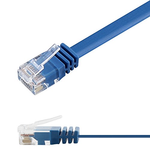 Ligawo 1014152.0 - Cable de red de categoría 6, con diseño flexible y fino, cable plano (1,5 m), color azul