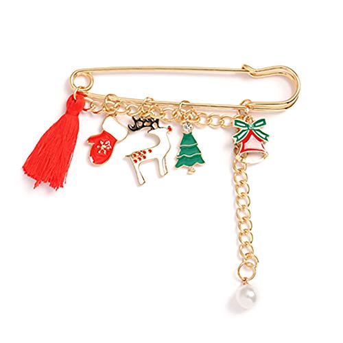 LRL Pines de joyería para Mujer Broche - Moda Año Nuevo Botas de Navidad Broche Femenino Set de Navidad Pin Retro Creativo Regalo Joyería Joyería Joyería Accesorios Elegante y Hermoso (Color : #7)