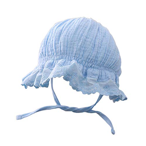 Marlon Nancy - Sombrero de verano para niñas con correa para la barbilla, diseño de margaritas azul azul