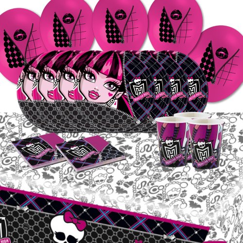 Monster High - Lote de artículos de fiesta, diseño de Monster High (para 8 invitados)