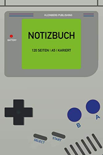 Notizbuch | 120 Seiten | A5 | kariert:: Ein nostalgisches Game Boy Notizheft im 6 x 9 Format. Für Zocker und Gamer zum spielen, zocken, daddeln und ... Ziele, Meilensteine und mehr!