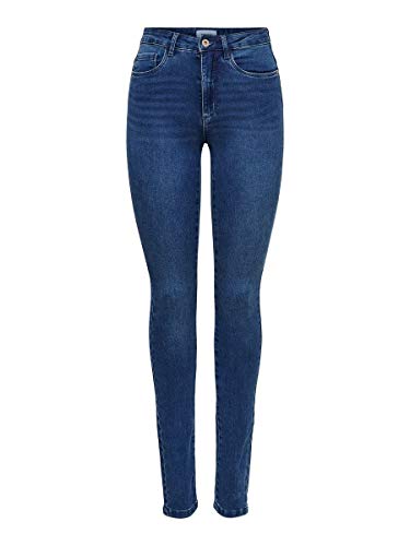 ONLY Onlroyal High Waist Skinny Jeans Vaqueros, Medium Blue Denim, 42W / 30L para Mujer