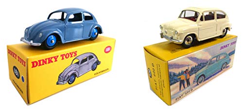 OPO 10 - Lote de 2 Autos Norev para DeAgostini Dinky Toys: Fiat 600D + Beetle (520 + 181)
