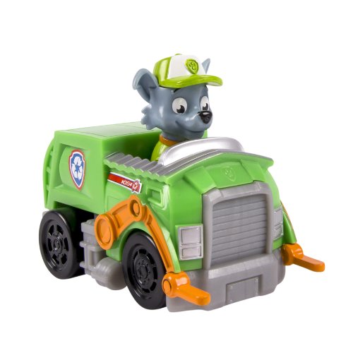 Paw Patrol - Racers - Rocky - Mini Vehículo al Rescate La Patrulla Canina - Medidas 6.4x9.5x7.6 cm