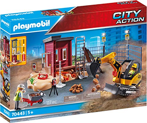 Playmobil - Construcción, Mini Excavadora, Juguete, Color Multicolor, 70443