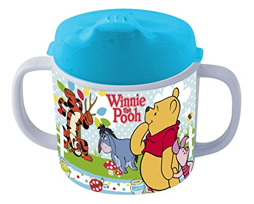 POS 68939088 - Vaso con diseño de Winnie the Pooh de Disney Winnie the Pooh, taza con 2 asas, para niños y niñas, capacidad de aprox. 200 ml, de melamina / ABS (sin BPA)