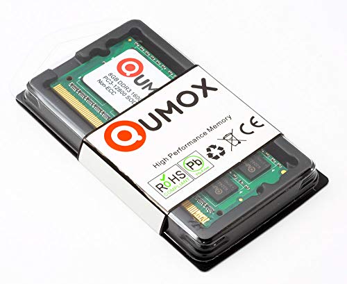 QUMOX 8GB DDR3 1600MHz PC3-12800 DDR3 1600 (204 PIN) Memoria SODIMM para ordenador portátil
