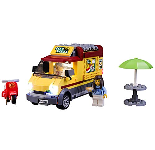 QZPM Conjunto De Luces para (City Great Vehicles Camión De Pizza) Modelo De Construcción De Bloques Kit De Luz LED Compatible con Lego 60150, NO Incluido En El Modelo