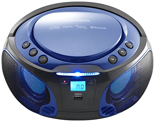 Radio CD Portátil Lenco SCD-550BU Azul, Bluetooth, USB, Radio FM