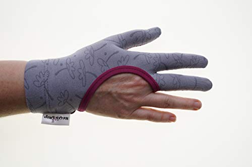 Regi`s Grip Guantes para acolchar, tres dedos, patchwork, patchwork, acolchados, acolchado, a máquina, patchwork, costura, costura libre, artesanía (M, flores rosas)