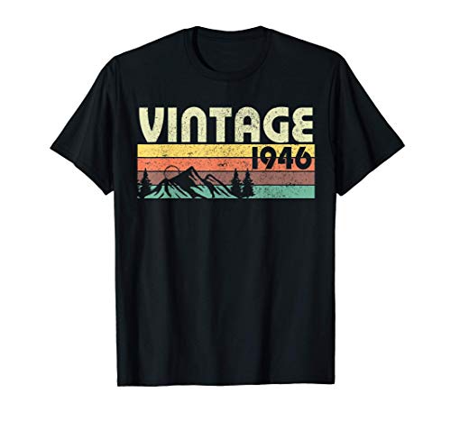Retro Vintage 1946 Gráficos 75 cumpleaños 75 años de edad Camiseta