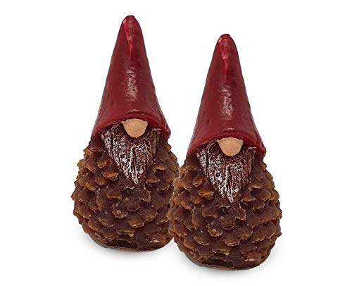 Römer Präsente Artículos de regalo hechos a mano velas de Adviento en forma de gnomo con gorro rojo y nariz dulce (juego de 2 velas del bosque (diámetro aprox. 6 x 11 cm)