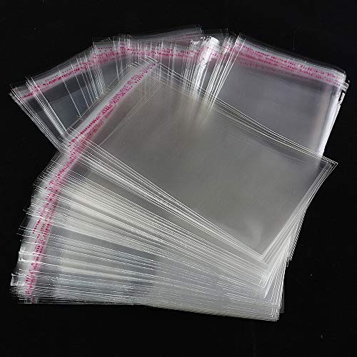 RUBY Bolsas Transparente Celofán Plastico Funda OPP con Cierre Adhesivo (200 pcs, 12x20cm)