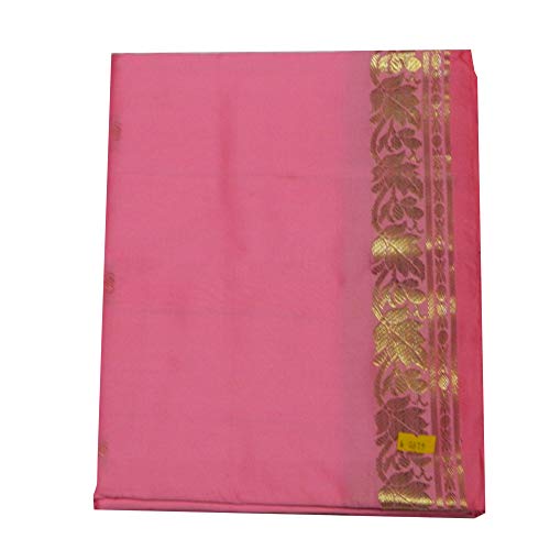 Sari rosa brocado dorado vestido tradicional de la India ropa instrucciones para ponérselo tarjeta con bindis