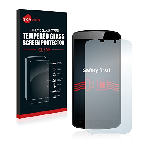 savvies Cristal Templado Compatible con Doogee X6 / X6 Pro Protector Pantalla Vidrio Proteccion 9H Pelicula Anti-Huellas