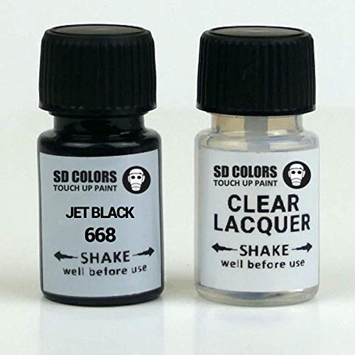 SD COLORS Jet Black 668 - Pintura para retocar (8 ml), color negro