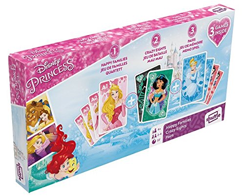 Shuffle- Tripack Princesas Disney Juego de Cartas, Multicolor (Cartamundi 108434902)