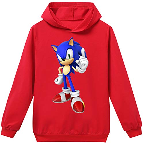Silver Basic Tamaño Unisex para Niños Sonic The Hedgehog Sudadera con Capucha Sudadera Sonic Adventure Cosplay Sonic Ropa para Niños y Niñas Adolescentes