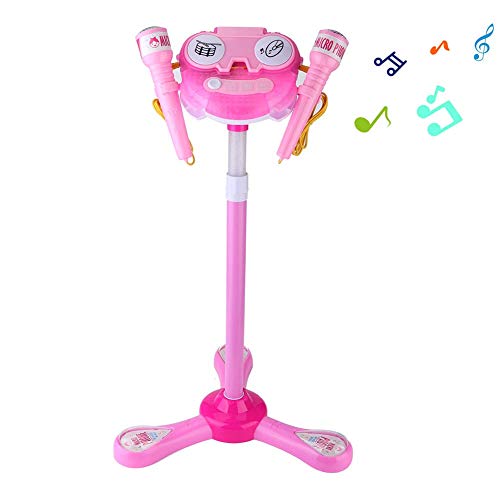Sistema de Canto Micrófono de Karaoke, Juego de máquina de Karaoke, Juguete de música para el hogar para Reproductor de música Regalo de cumpleaños Niños Niño(Pink)