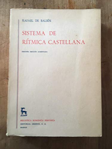 Sistema de rítmica castellana. [Tapa blanda] by BALBIN, Rafael de.-