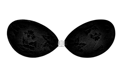 Sodacoda Self Adhesive Silicone Strapless Backless Stick on Bra with Front Close for Cleavage and - Lift B (tamaño del Fabricante C) Negro