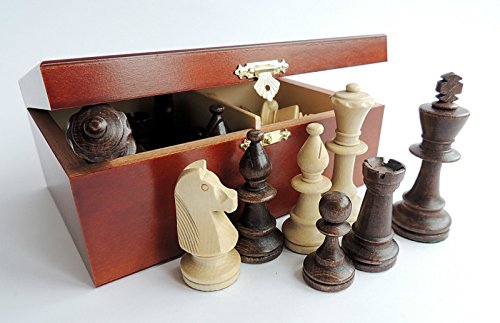 STAUNTON No.5 en caja, las figuras de ajedrez de madera tabuladas profesional en la caja con estilo