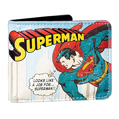 SupermanVintage Comic Superman Wallet In Gift BoxUnisex adultoCarterasMulticolor (Light Blue) 13.5x16x4 Centimeters (W x H x L)