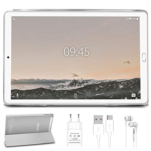 Tablet 10.0 Pulgadas YESTEL Android 10.0 Tablets con 4GB RAM + 64GB ROM/WiFi | Bluetooth | GPS, 8000mAH con Cubierta-Plata…