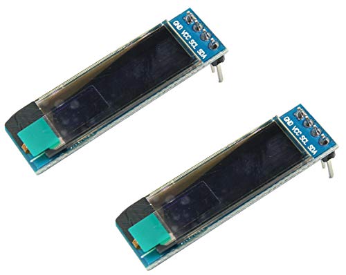 TECNOIOT x2pcs 0.91 Inch Blue 128X32 OLED LCD LED Display Module| 2 unids 0.91 Pulgadas 128x32 IIC I2C Pantalla OLED LCD Azul DIY Módulo OLED SSD1306 Driver IC DC 3.3V 5V para Arduino