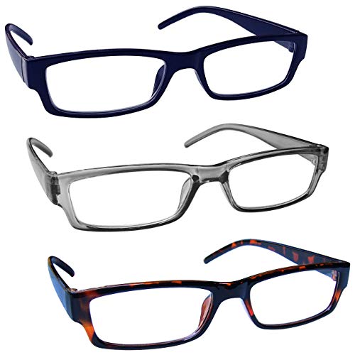 The Reading Glasses Company Gafas De Lectura Azul Gris Marrón Ligero Cómodo Lectores Valor Pack 3 Hombres Mujeres Rrr32-372 +2,00 3 Unidades 88 g