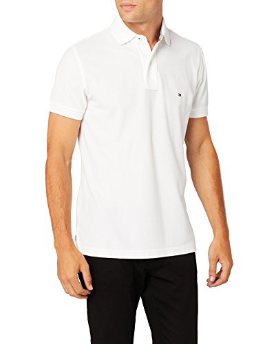 Tommy Hilfiger Core Hilfiger Regular Polo, Blanco (Bright White 100), Large para Hombre