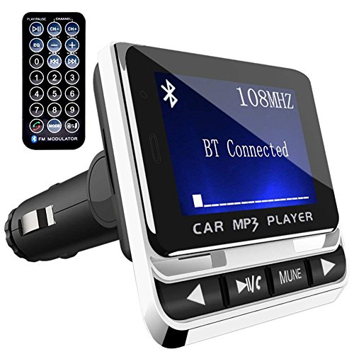 Transmisor FM Bluetooth para Coche, ToHayie Reproductor MP3 Mechero de Coche, Manos Libres Coche, Ranura para Tarjeta de Micro SD, USB Memoria de Audio para Móviles