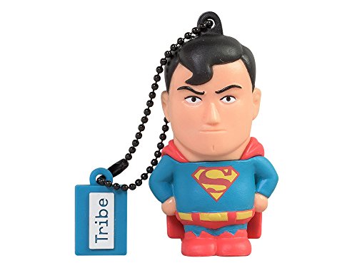 Tribe Warner Bros DC Comics Superman - Memoria USB 2.0 de 16 GB Pendrive Flash Drive de Goma con Llavero, Multicolor