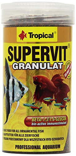 Tropical Supervit Granulado Premium alimento Principal para Todos los Peces Ornamentales, 1 Unidad (1 x 250 ml)