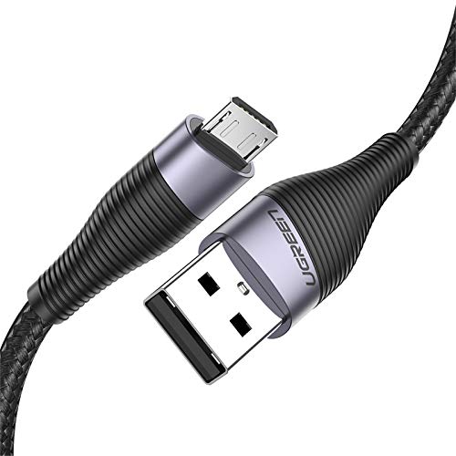 UGREEN Cable Micro USB, 2.4A 18W Cable Carga Rápida QC 3.0/2.0, Cable Android de Nylon, Cable Cargador Datos para Samsung S7 S7 Edge S6 J6+ J4+ A10 A5 Note 5, Huawei P10lite, Xiaomi Redmi6A, PS4(1M)
