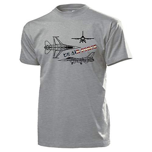 US Air Force Jet multiusos Lucha Avión Avión de combate Lucha Jet US Army USA America América Aire Arma Pilot – Camiseta # 14530 gris XX-Large
