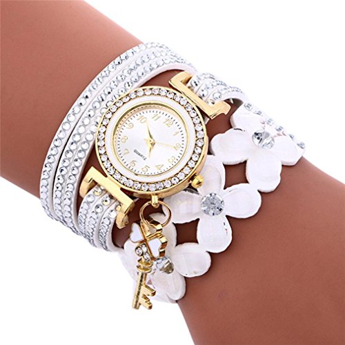 Yesmile Relojes❤️Reloj de Pulsera de Mujer con Diamantes de Campanas de Moda Reloj de Mujer con Diamantes de Lady Womans Fulaida (Blanco)