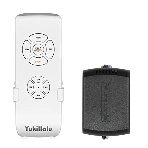 YukiHalu - Mando a Distancia Universal para Ventilador de Techo, Tamaño Pequeño, con 4 Ajustes de Velocidad, 4 Tiempo de Cuenta Regresiva, Control de luz, Opción de Silencio
