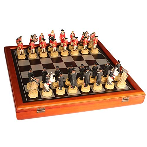 ZJH Conjuntos de ajedrez de la Guerra de Independencia, Juego de Juegos de Mesa de ajedrez con Trajes de Almacenamiento de Piezas de Juego, Conjunto de ajedrez para niños y Adultos