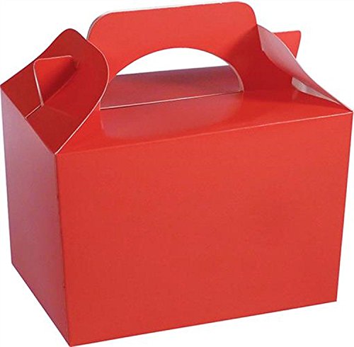 10 x RED Kid Childrens Plain Activity Food Loot Favour Birthday Party Bag Gift Box Wedding Toy Christmas by Concept4u