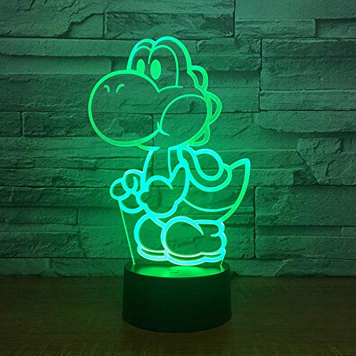 3D Night Light Yoshi Mario 3D Lámpara Led Juego De Dibujos Animados Figura Súper Acrílico Novedad Navidad Iluminación Regalo Touch Control Remoto Juguetes