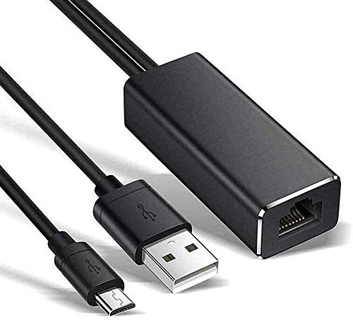 Adaptador de Ethernet USB Fire TV Stick Micro USB a RJ45 Adaptador de Ethernet con Cable de alimentación USB para Fire TV Stick (2ª Gen), el Nuevo Fire TV (2017)