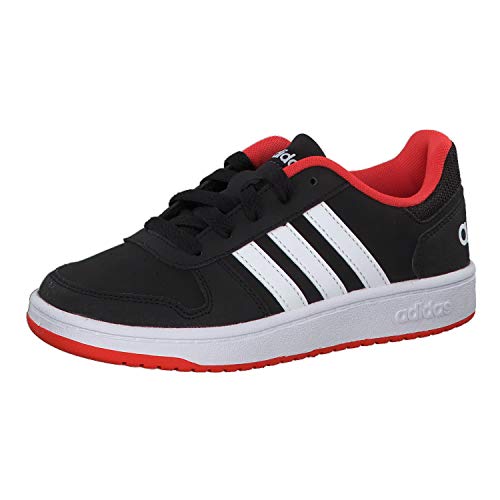 Adidas Hoops 2.0 K, Zapatos de Baloncesto Unisex Adulto, Multicolor (Core Black/FTWR White/Hi/Res Red S18 B76067), 38 EU