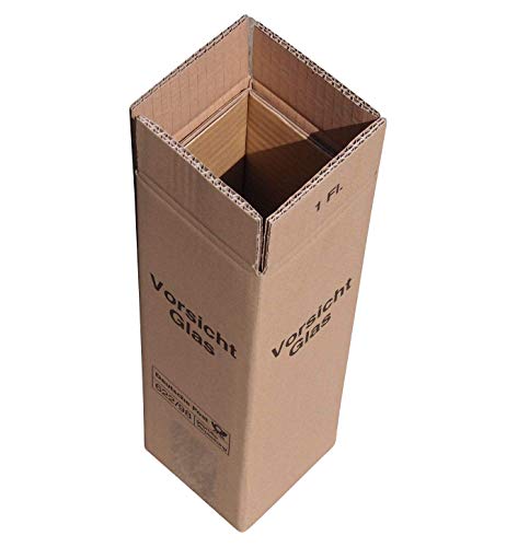 A&F - Caja de cartón para envíos para 1 botella (caja, estuche y tapadera), aprobada por DHL y UPS (10 unidades)