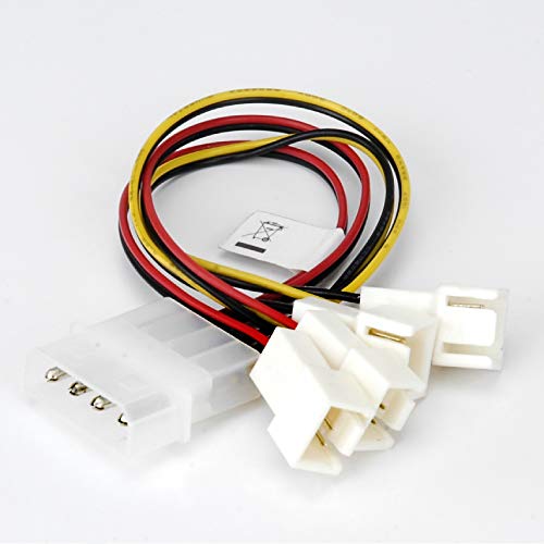 Akasa AK-CB001 adaptador de cable 4 x 3-pin 4-pin Molex Multicolor - Adaptador para cable (4 x 3-pin, 4-pin Molex, Male connector/Male connector, 0,15 m, Multicolor)