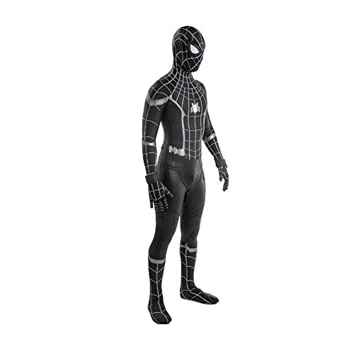 AMIMES Los niños de Halloween cosplay Amazing Spiderman adulto Negro Tight Body Suit tema del traje del vestido de partido superhéroe Fantasía (Color : Black, Size : Child M)